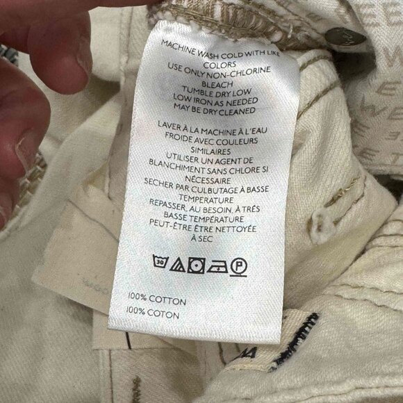 Free People We The Free Aster Straight Leg Jeans 100% Cotton‎ Cream Size 26 - Picture 15 of 16